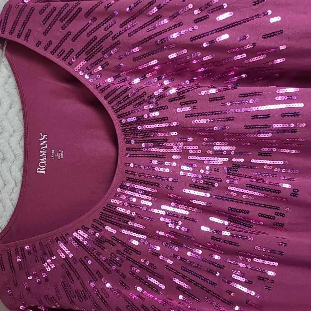 Roaman's plus size embellished top Size L 18/20 - Picture 2 of 6
